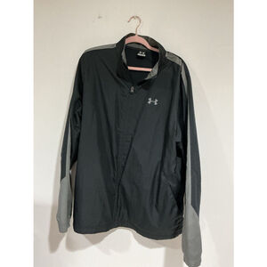 Men’s Under Armour Xl Full Zip Black Gray Windbreaker